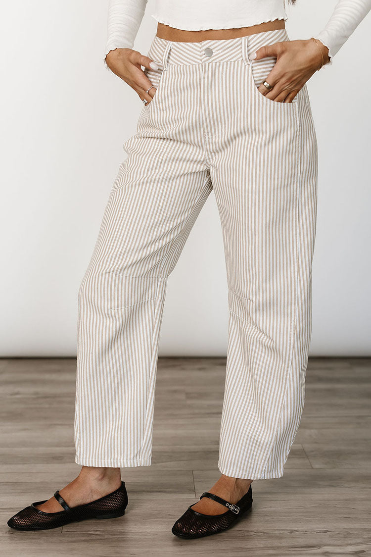 Luca Barrel Pants - Taupe