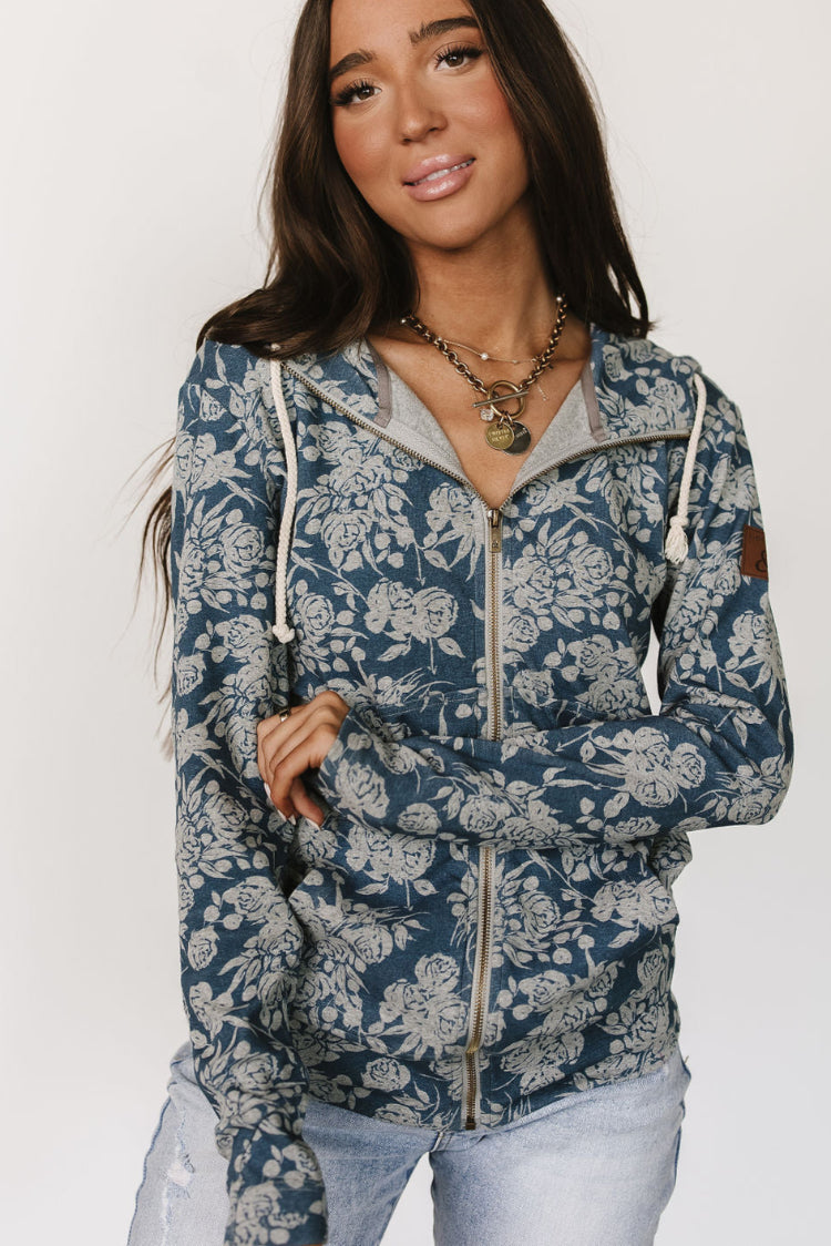 FullZip Sweatshirt - Twilight Blooms – Mindy Mae's Market FullZip Sweatshirt - Twilight Blooms – Mindy Mae's Market