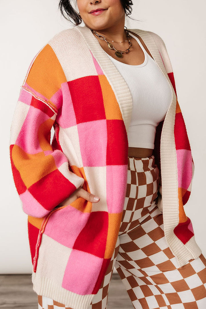 Mia Checkered Cardigan