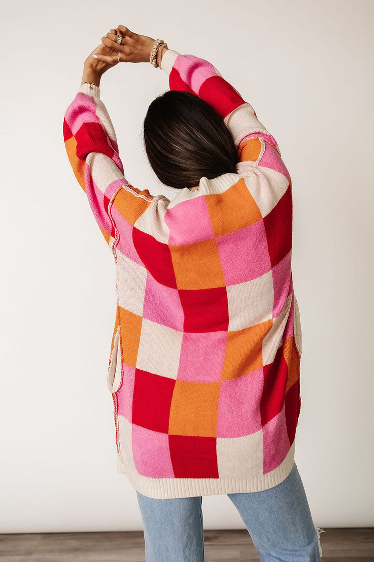 Mia Checkered Cardigan