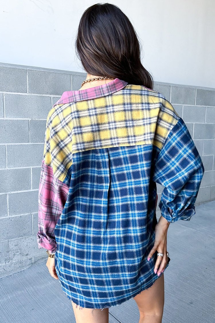 Mixed Colored Flannel Button Up Shirt | Mindy Mae's Market