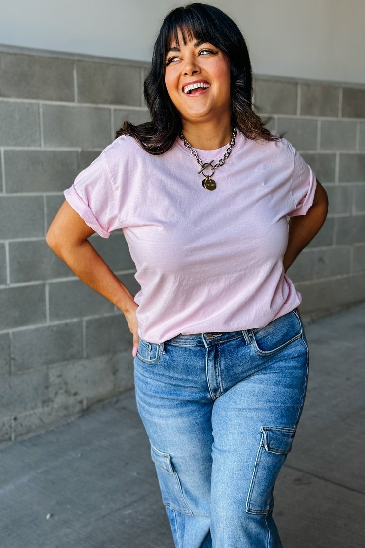 Pink Basic Short Sleeve Soft Tee | Mindy Mae's Market