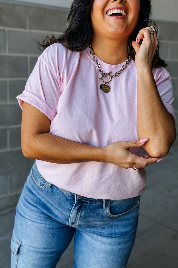 Pink Basic Short Sleeve Soft Tee | Mindy Mae's Market