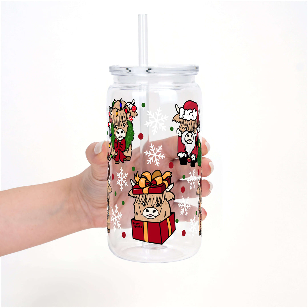 Highland Holiday Christmas Cup Lid & Straw