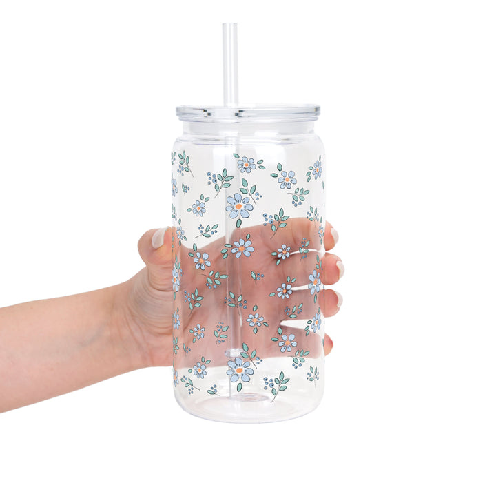 Minimalist Blue Flowers Cups