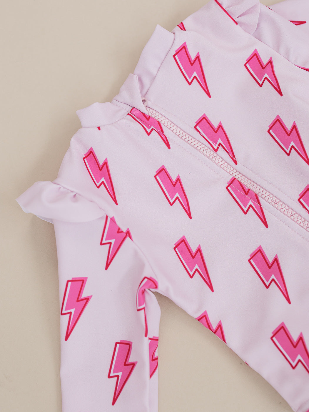 Mindy Rash Long Sleeve Rash Guard Swimsuit | Pink Bolts – Mindy Mae's Market
