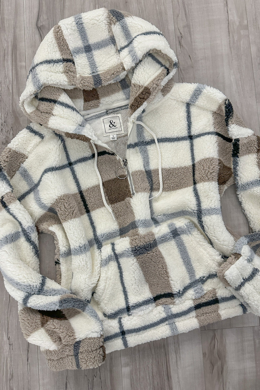 HalfZip Plaid Sherpa