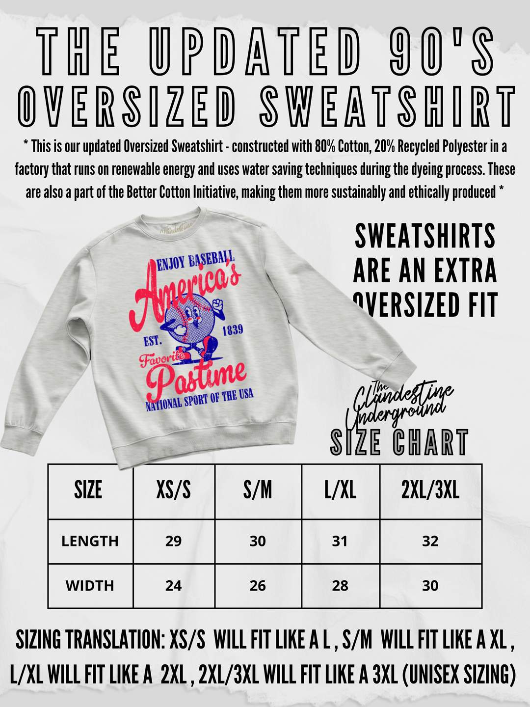 Underground Original Design: Cherry Pie,  An American Classic Oversized Sweatshirt