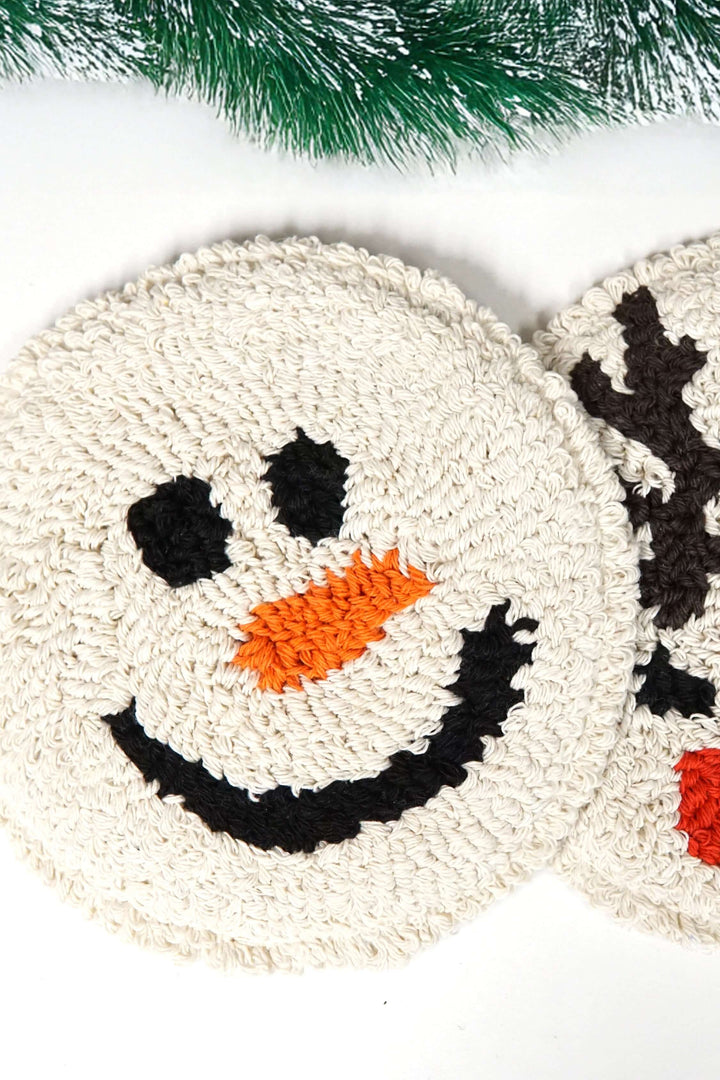 Snowman and Reindeer Mug Rugs