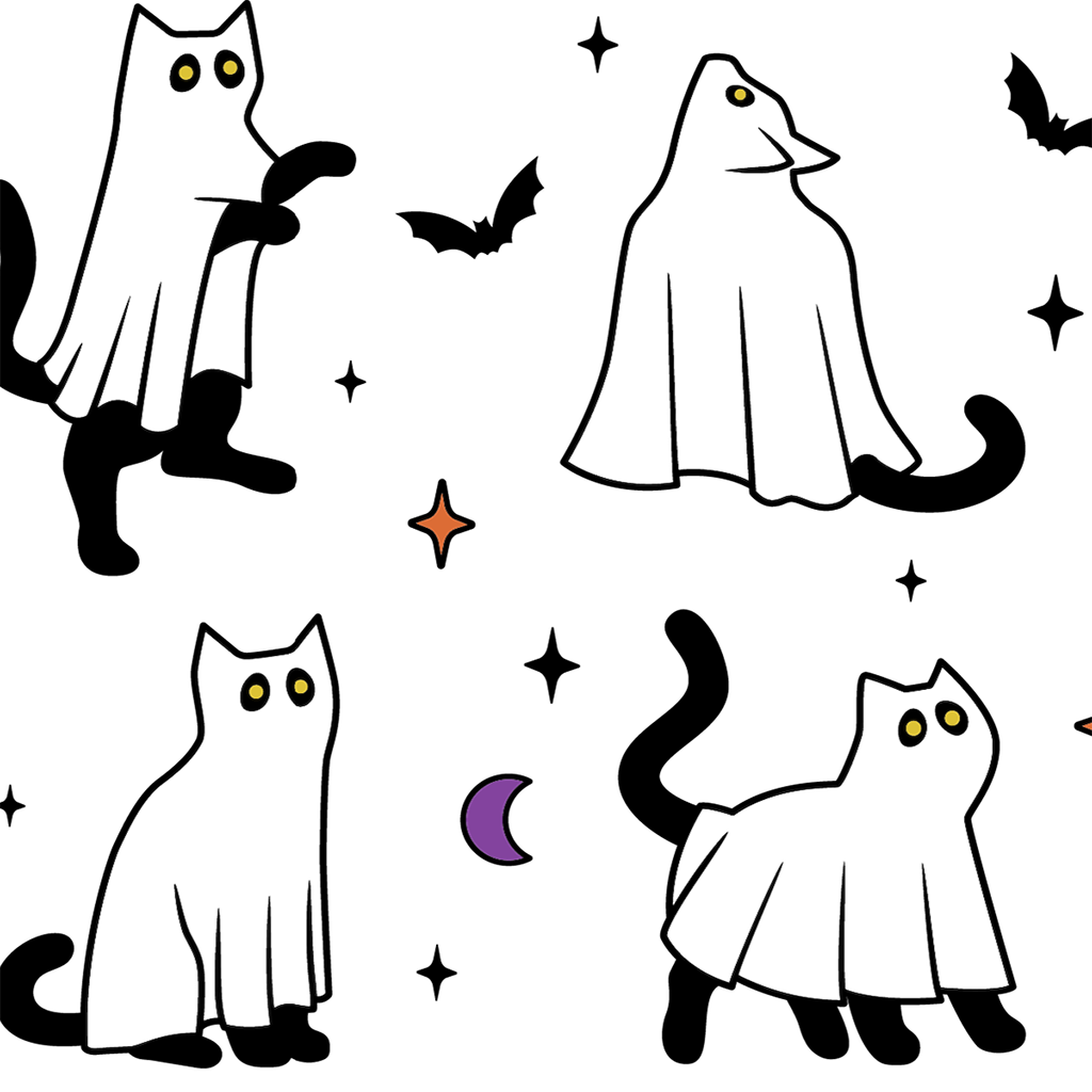 Ghost Cat Glass Cup