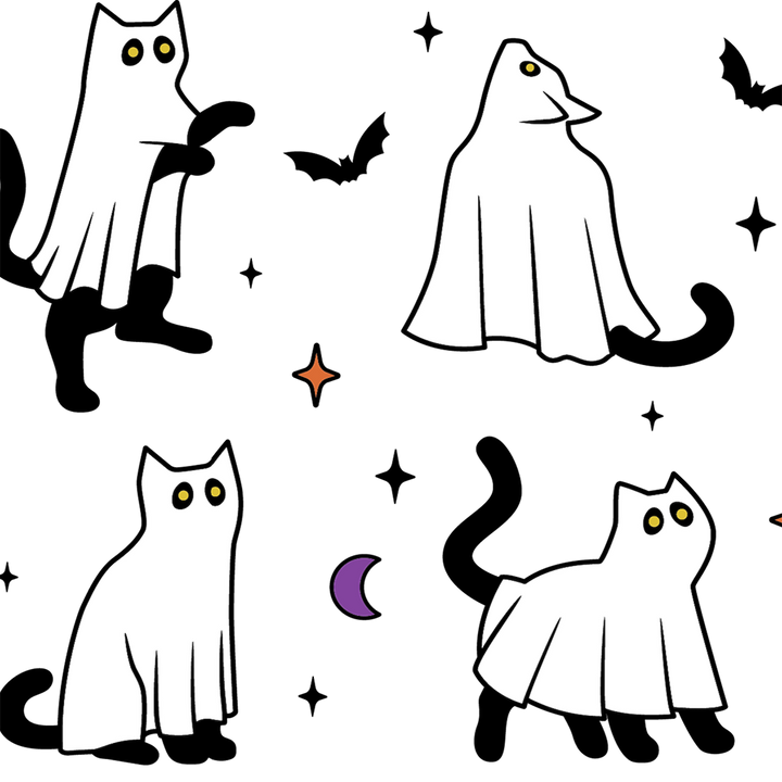 Ghost Cat Glass Cup