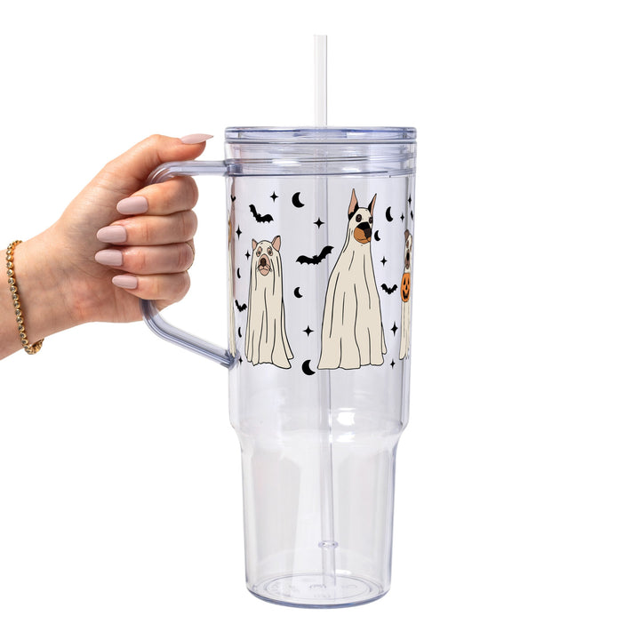 Ghost Dogs Halloween Glass Cup