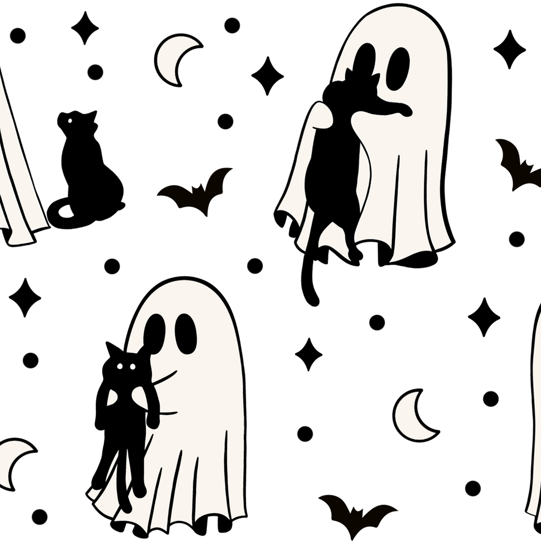 Ghost Holding Cats Glass Cup