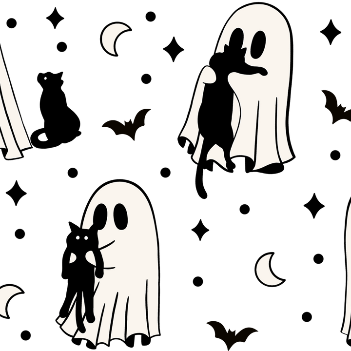 Ghost Holding Cats Glass Cup