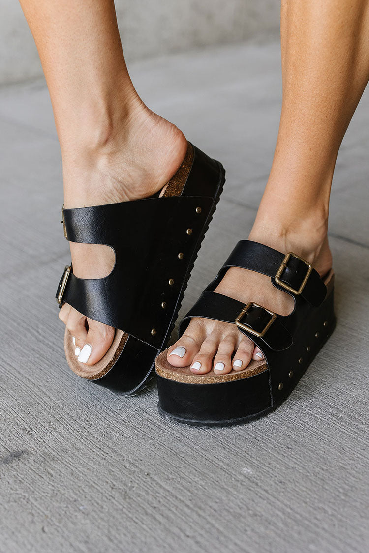 Tara Platform Sandals - Black