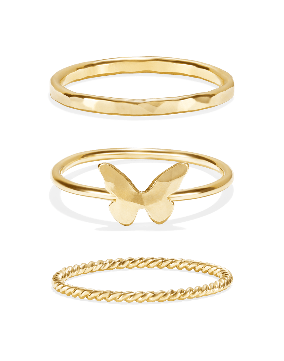 Tiny Butterfly Stacking Ring Set - Mindy Mae's Marketcomfy cute hoodies