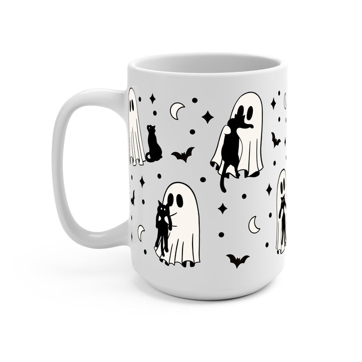 Ghost Holding Cats Glass Cup