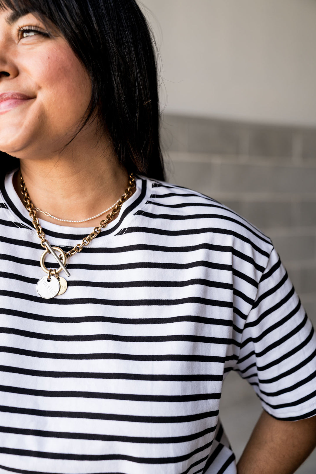 White and Black Striped Short Sleeve Top | Mindy Mae's Market