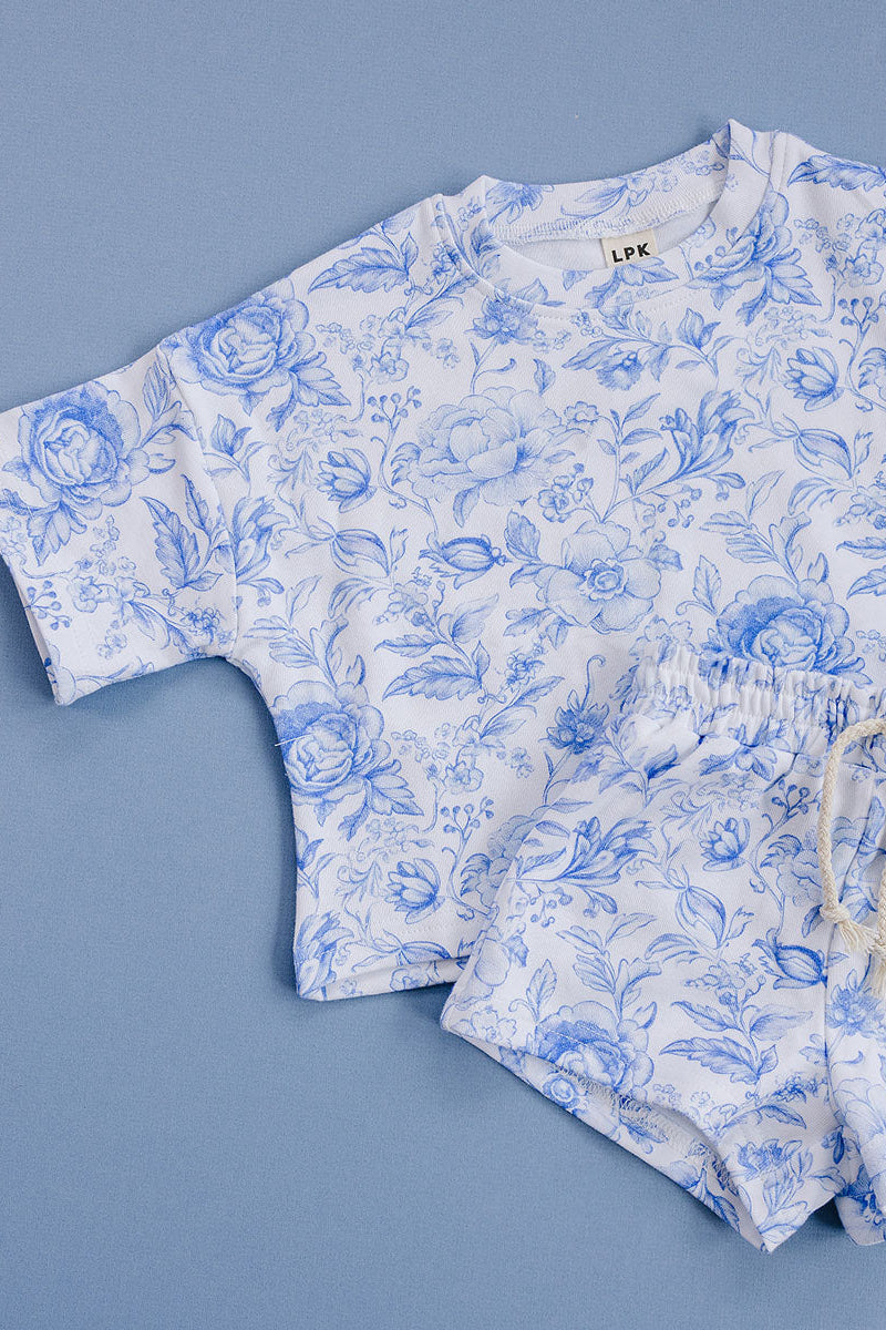 Shorts Set | Blue Flowers