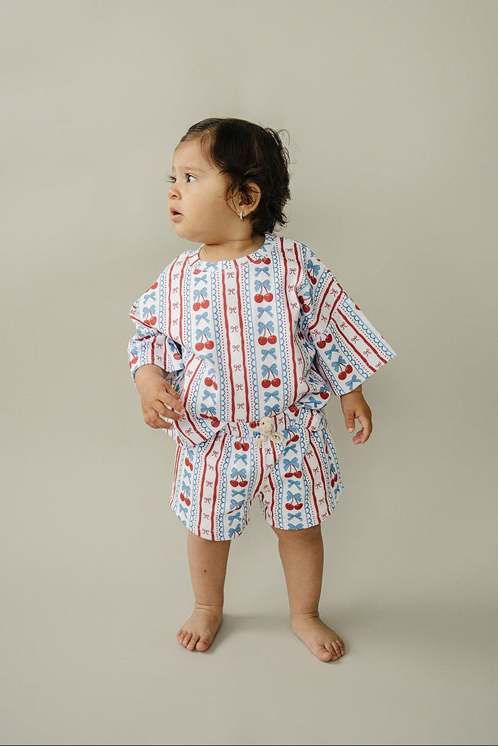 Shorts Set | Cherries & Stripes
