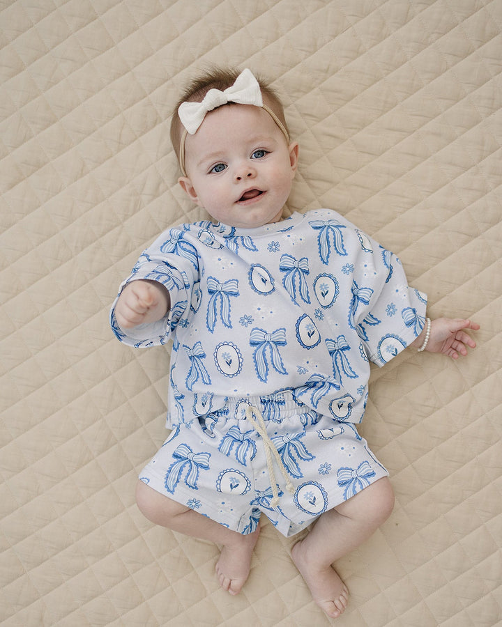 Shorts Set | Blue Bow