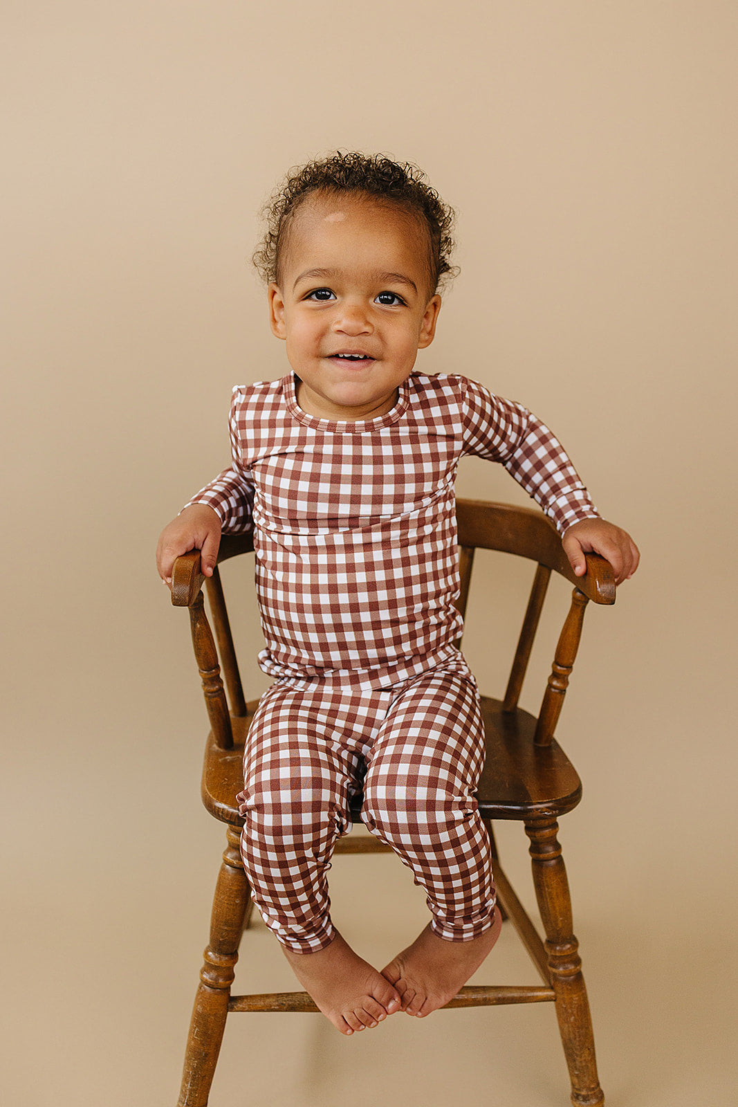 Bamboo Two Piece Set | Chocolate Gingham