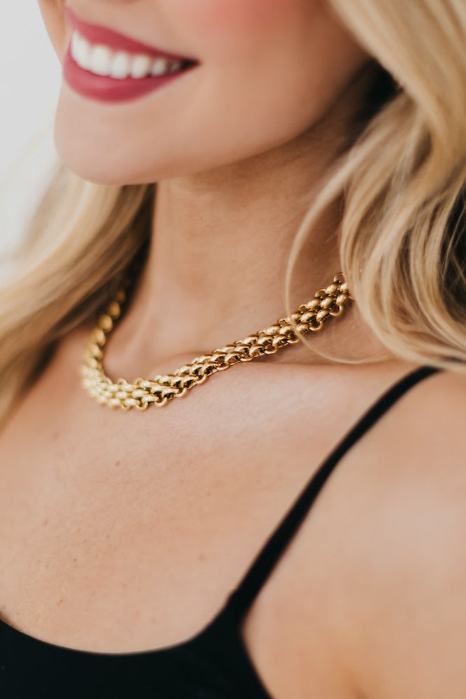 Elise Woven Chain Necklace - WATERPROOF