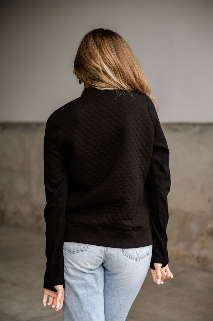 Quilted Bomber - Black