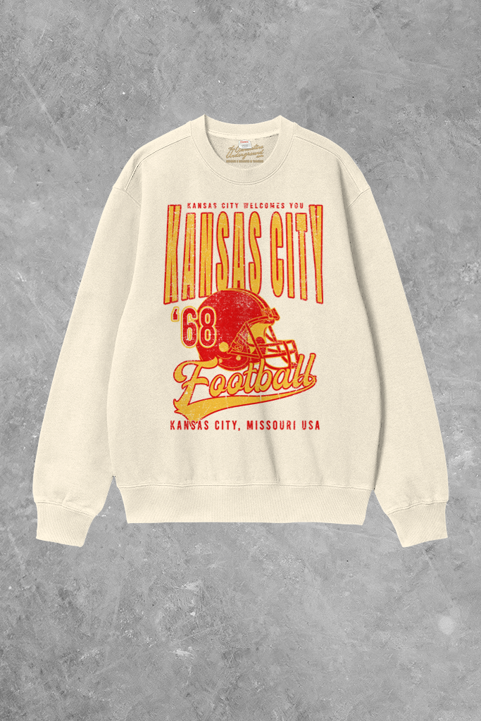 Underground Original Design: Kansas City Football Welcomes You Boxy Cotton Sweatshirt