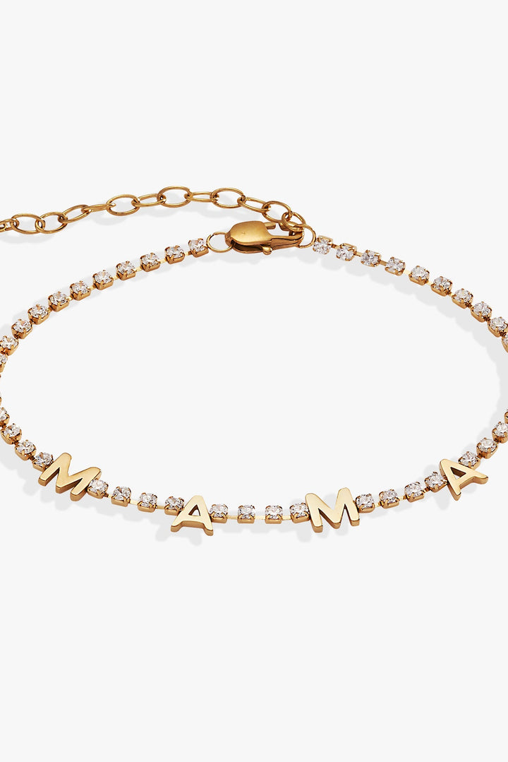 'Mama' Crystal Tennis Bracelet