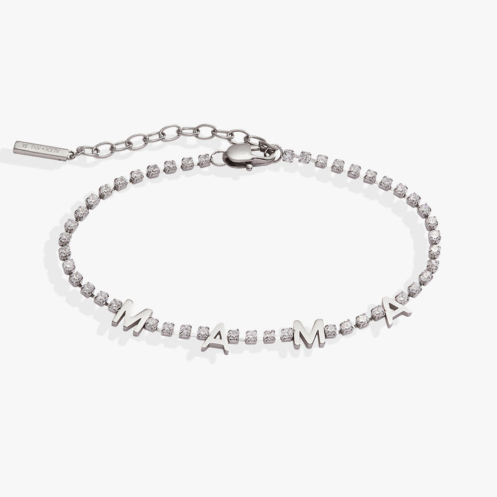 'Mama' Crystal Tennis Bracelet