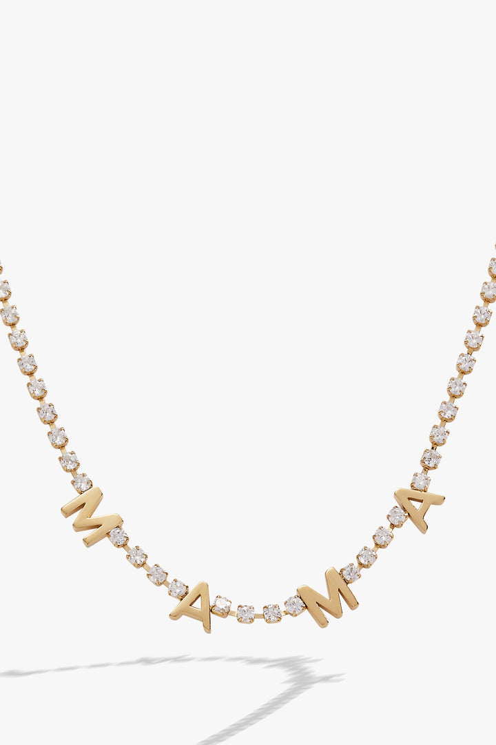 "Mama" Crystal Tennis Necklace