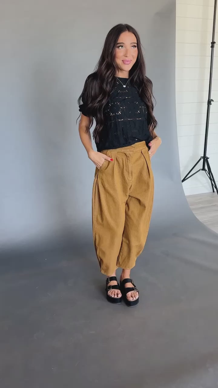 Mason Barrel Pants - Mocha