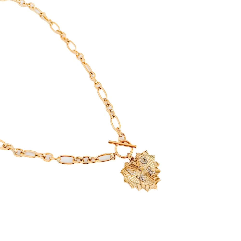 Sunburst Heart Love Pendant Necklace - WATERPROOF