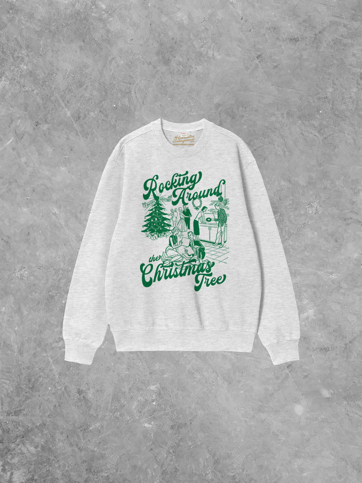 Underground Original Design: Rocking Around the Christmas Tree Boxy Cotton 90's Sweatshirt