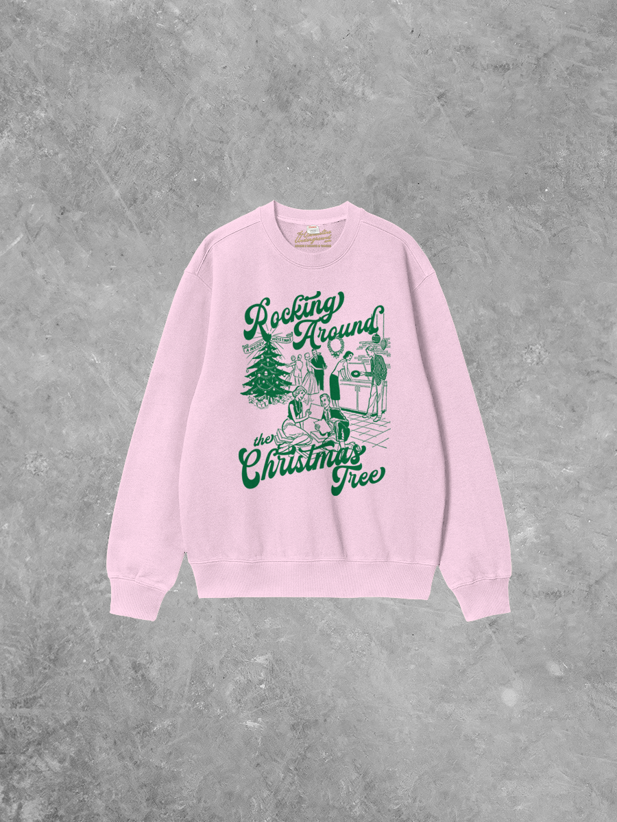 Underground Original Design: Rocking Around the Christmas Tree Boxy Cotton 90's Sweatshirt
