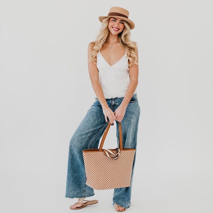 Woven Tiffany Organized Tote Bag