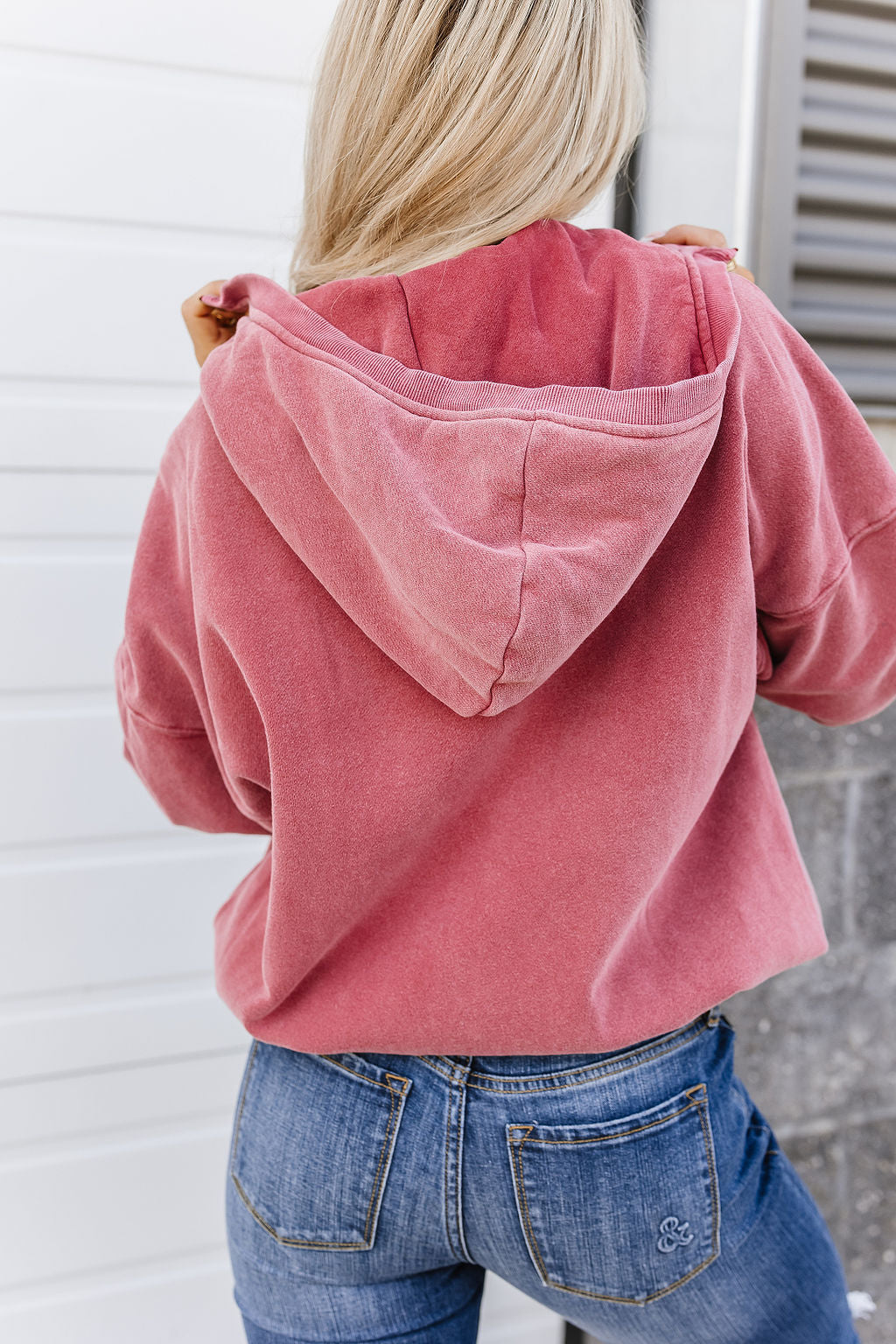 Oversized HalfZip Sweatshirt - Strawberry