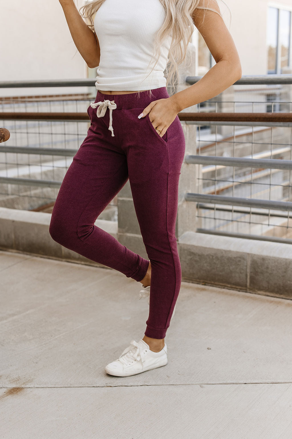 Performance Fleece Joggers- Wine