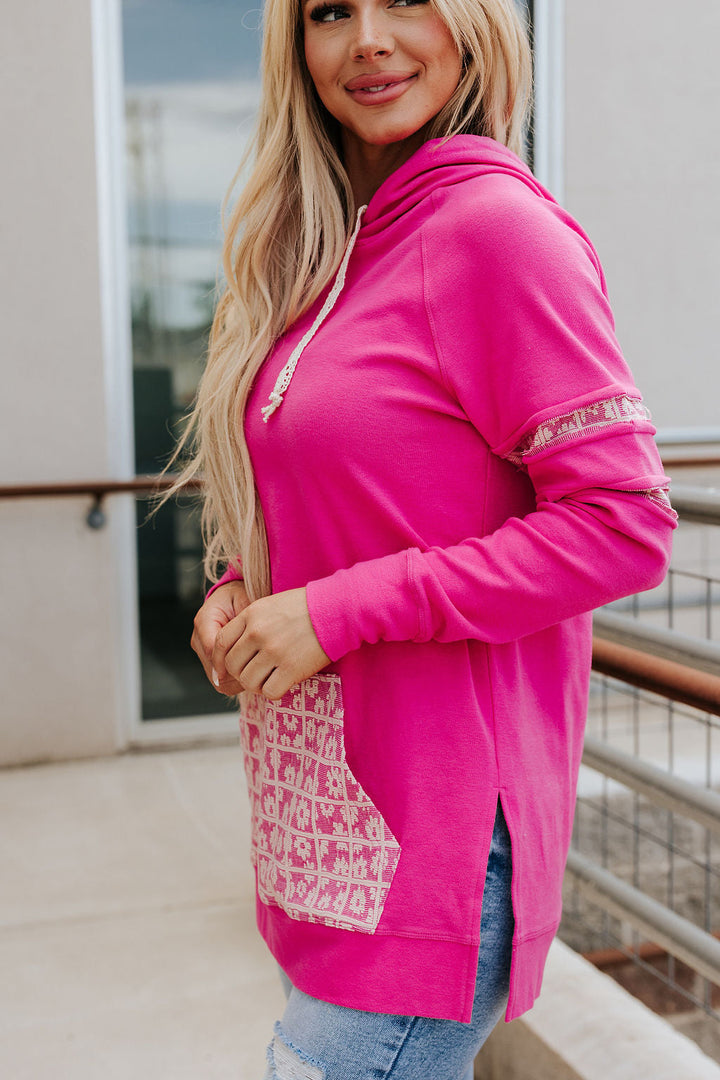 Sideslit Hoodie - Made For You- Pink