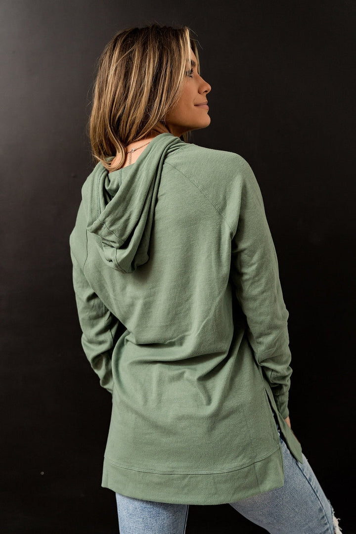 Sideslit Hoodie - Chive