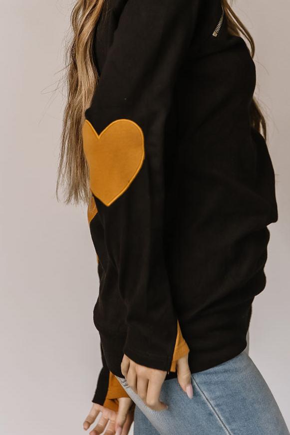 Sidezip Pullover Sweatshirt- Cross My Heart