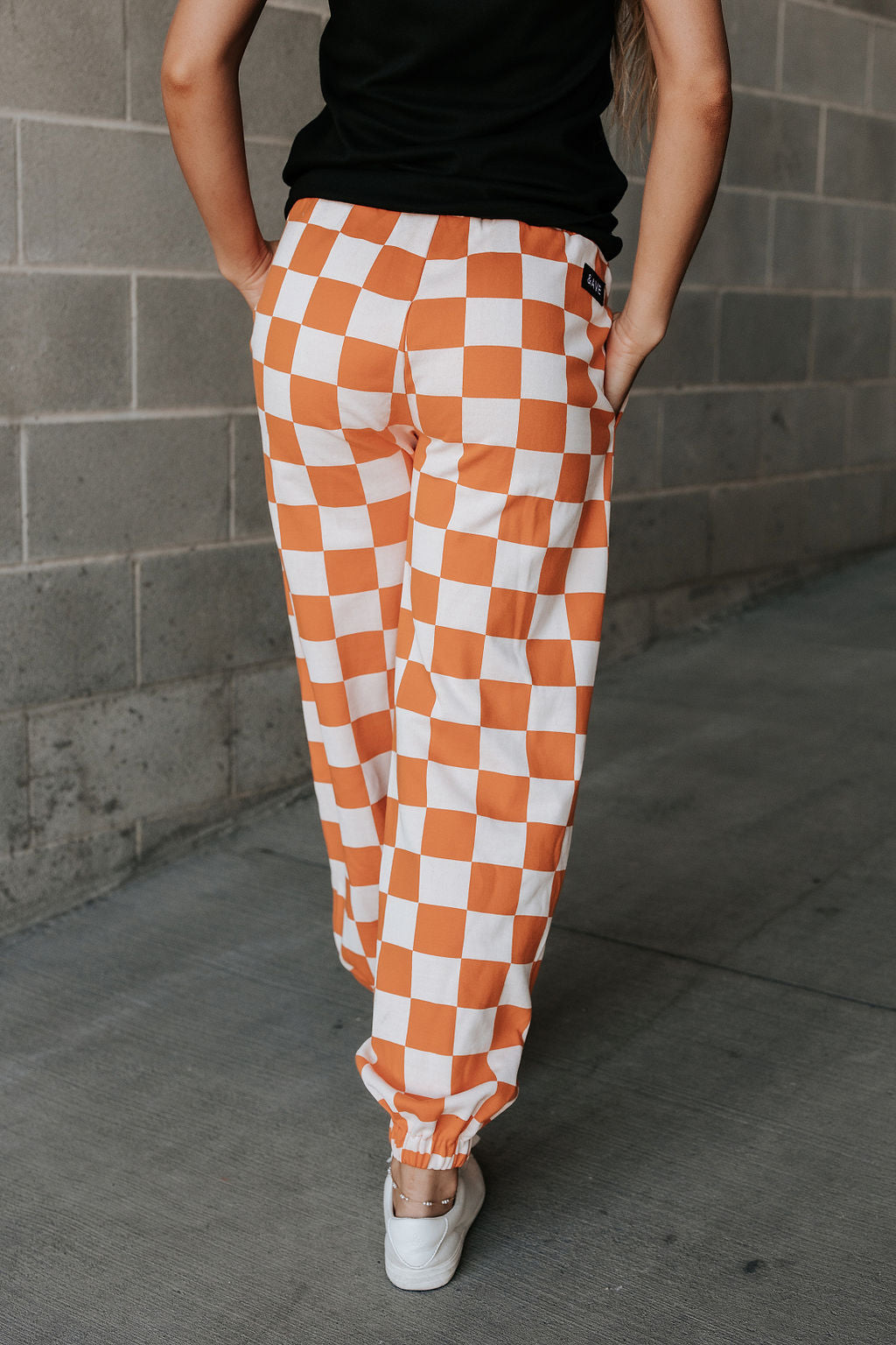 Checkered Joggers - Pumpkin Spice