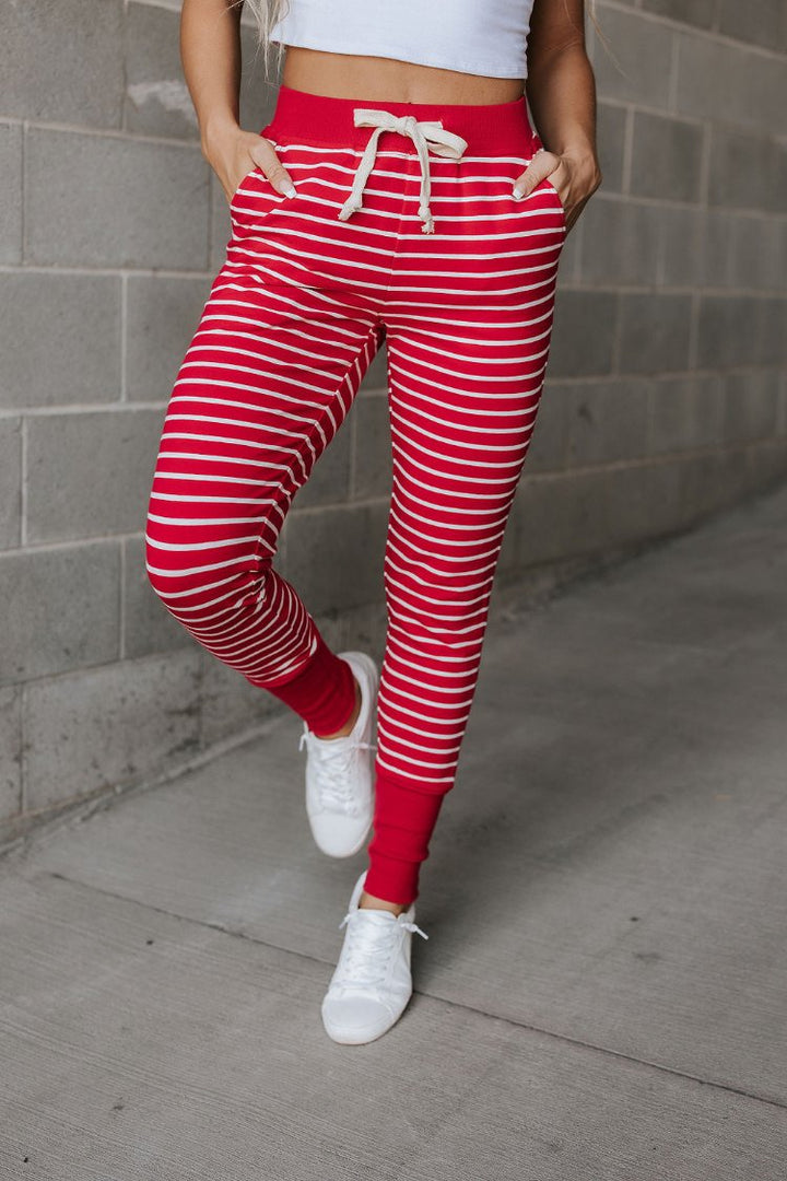 PREORDER: New & Improved Joggers- Peppermint Stripe