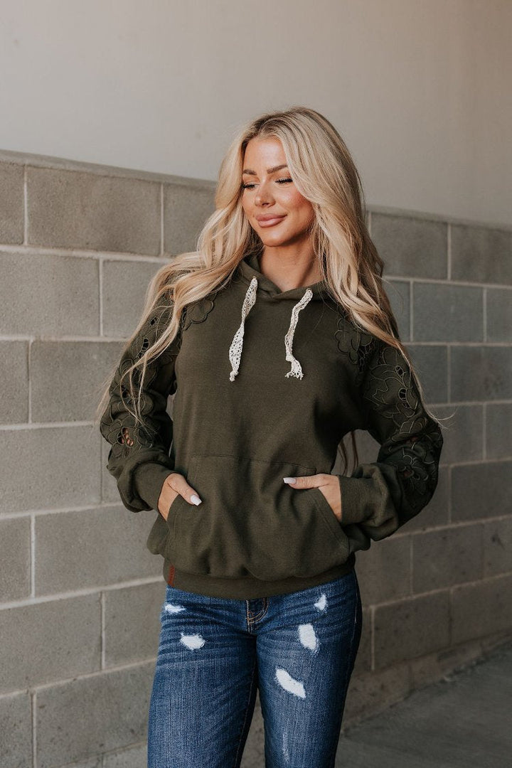 University Hoodie- Love Story Olive