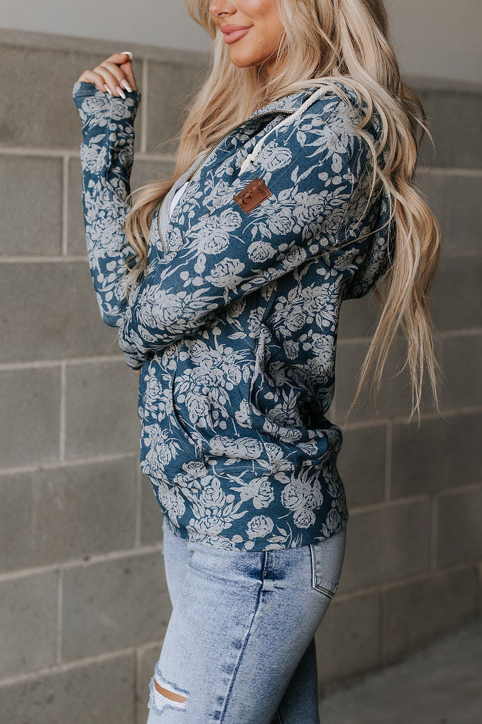 FullZip Sweatshirt - Twilight Blooms