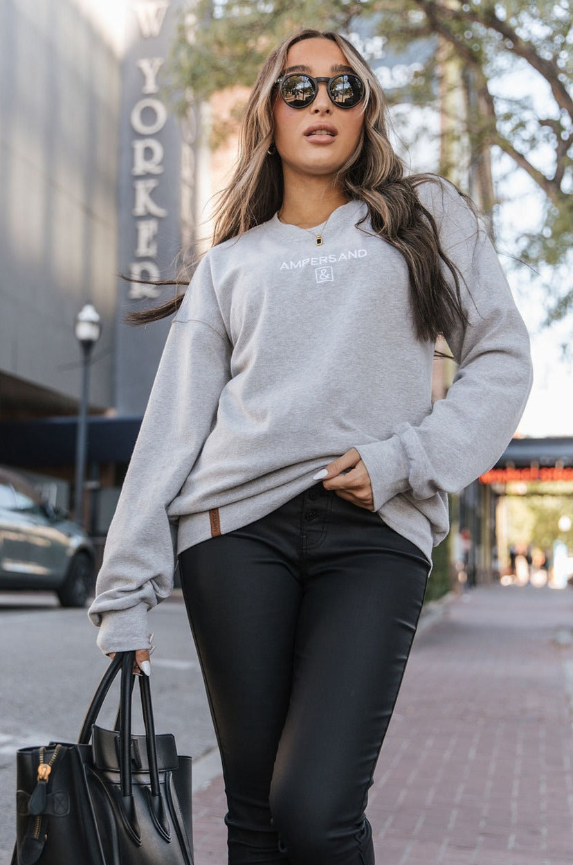 Ampersand Classic Pullover - Grey - Mindy Mae's Marketcomfy cute hoodies