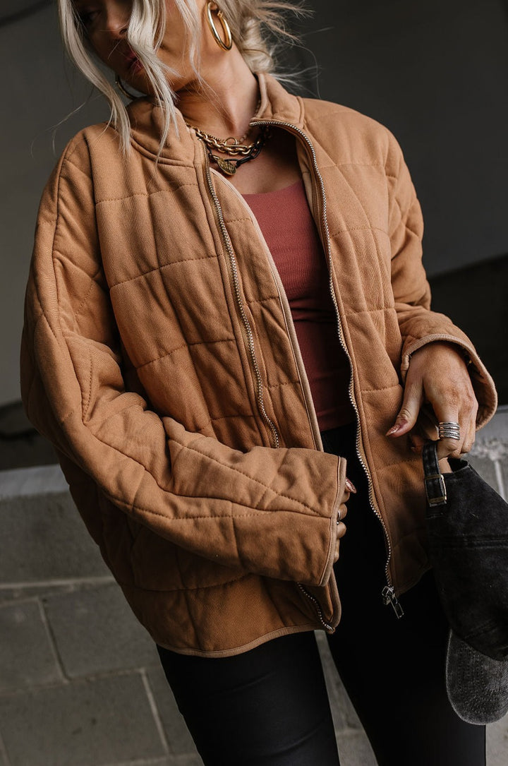 Below Zero Quilted Jacket - Taupe - Mindy Mae's Marketcomfy cute hoodies