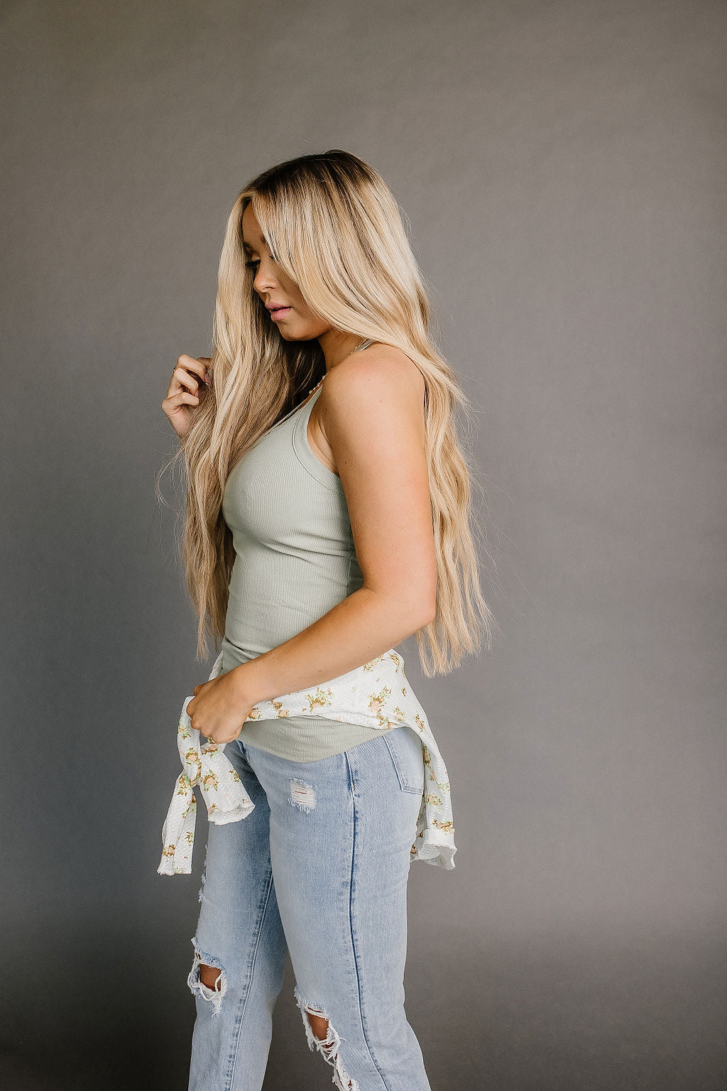 Raya Racerback Tank - Sage