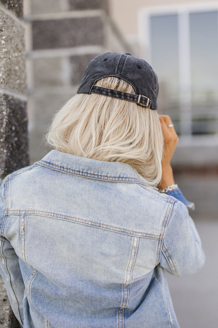 LA Vintage Baseball Hat - Black - Mindy Mae's Marketcomfy cute hoodies